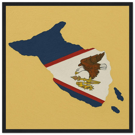 Cadre drapeau samoa américaines encadré en bois - pixelforma