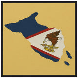 Cadre drapeau samoa américaines encadré en bois - pixelforma