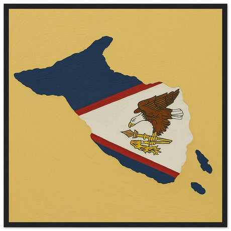 Cadre drapeau samoa américaines encadré en bois - pixelforma