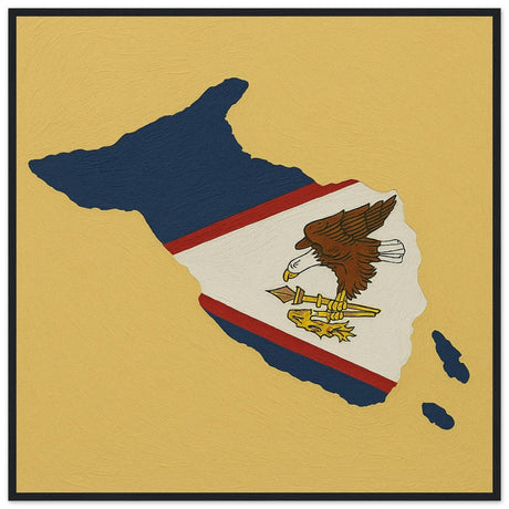 Cadre drapeau samoa américaines encadré en bois - pixelforma