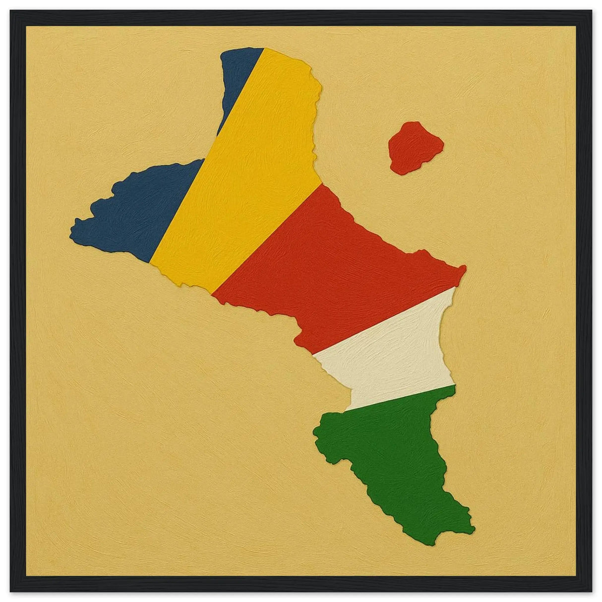Cadre drapeau seychelles en bois affiche encadrée déco