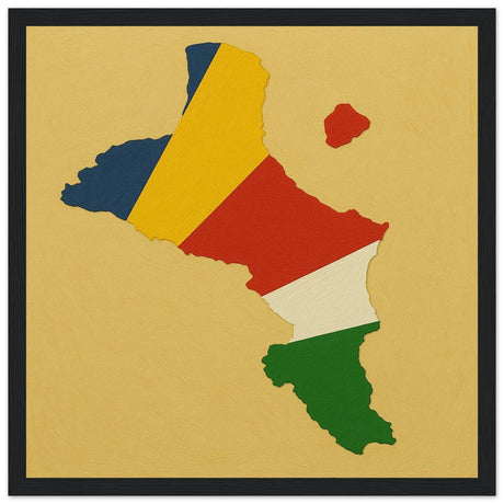 Cadre drapeau seychelles encadré en bois - pixelforma