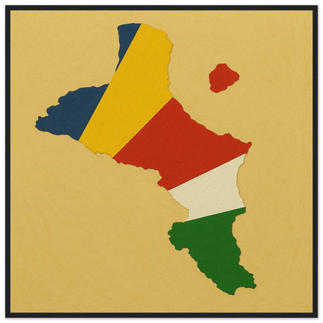 Cadre drapeau seychelles encadré en bois - pixelforma