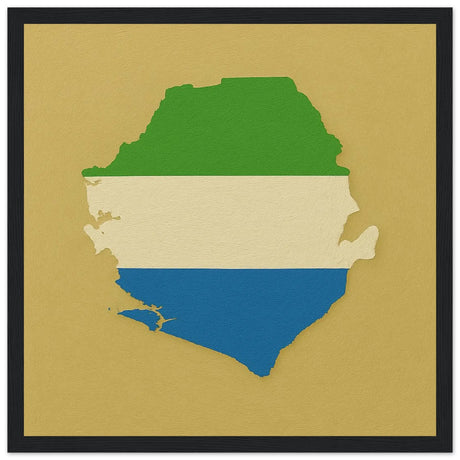 Cadre drapeau sierra leone en bois finition élégante