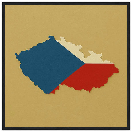 Cadre drapeau tchéquie en bois finition décorative