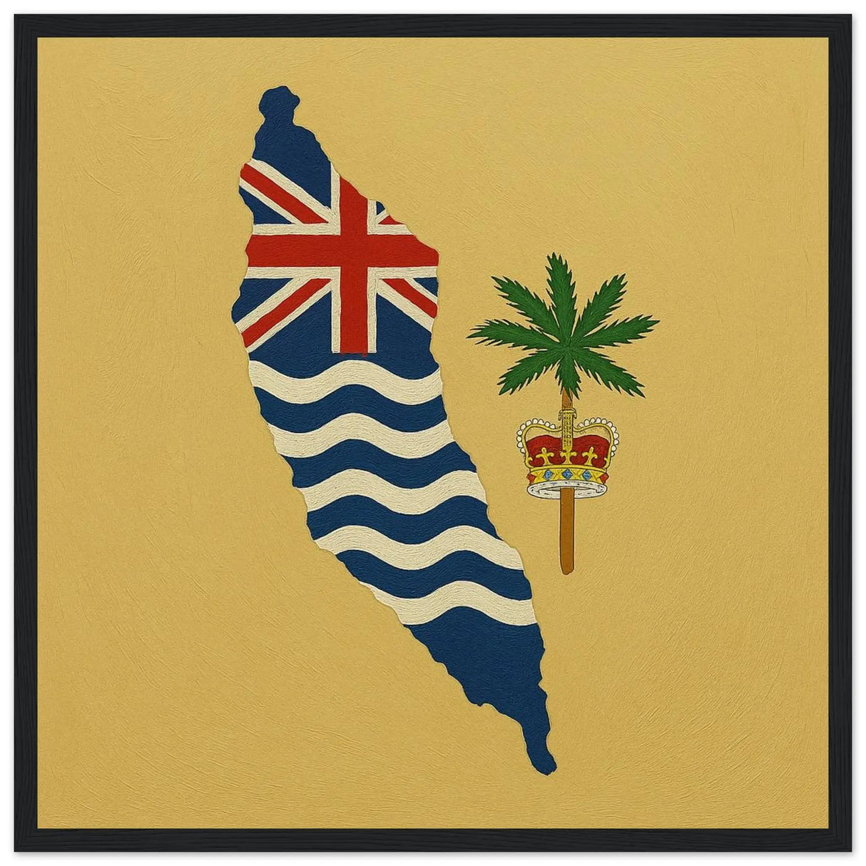 Cadre drapeau territoire britannique bois décoratif élégant
