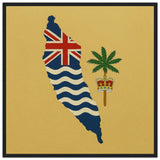 Cadre drapeau territoire britannique de l’océan indien encadré en bois - pixelforma