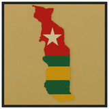 Cadre drapeau togo bois finition élégante affiche encadrée