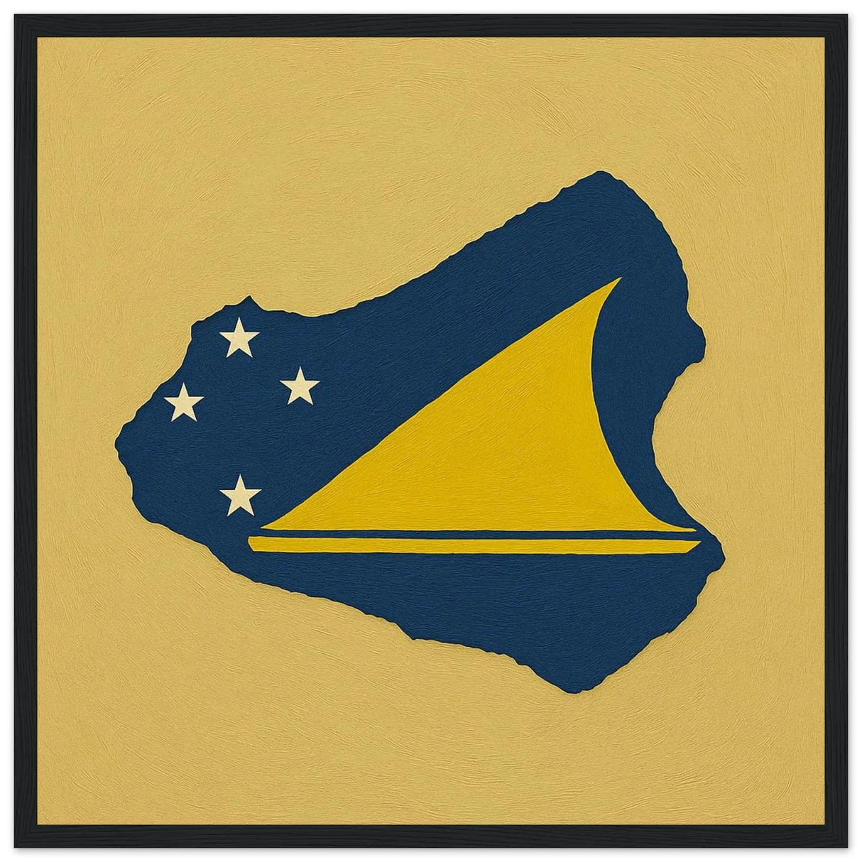 Cadre drapeau tokelau en bois finition décorative élégante