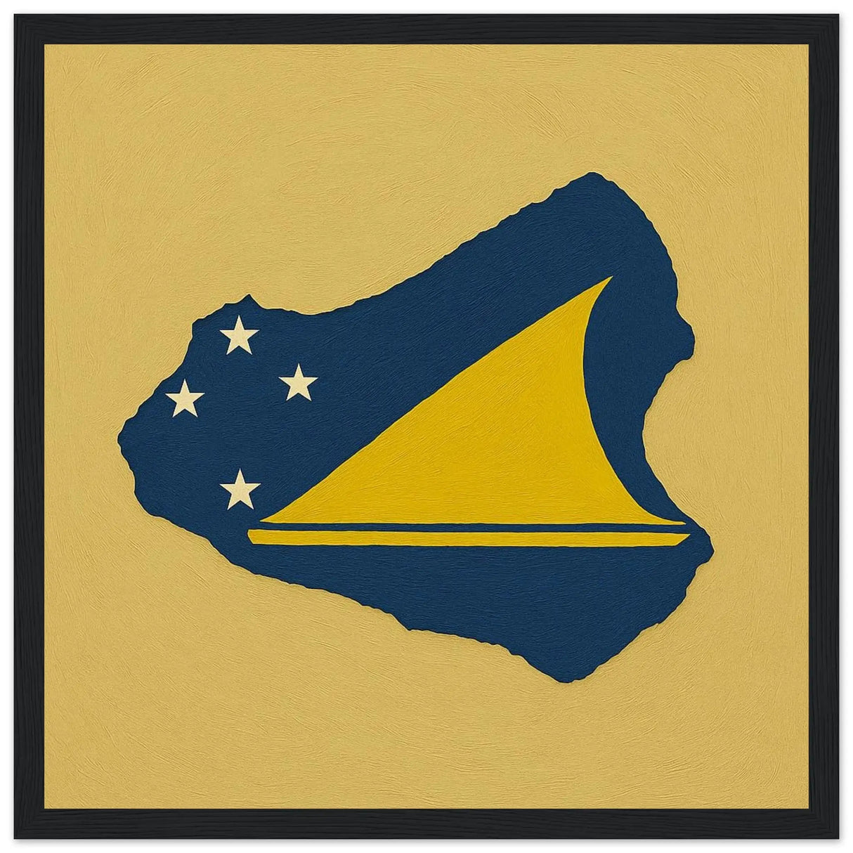 Cadre drapeau tokelau en bois finition décorative élégante