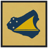 Cadre drapeau tokelau en bois finition décorative élégante