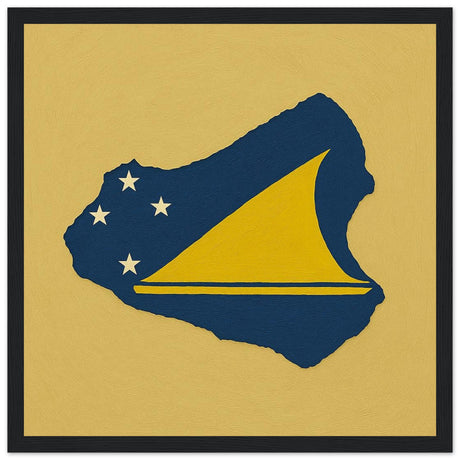 Cadre drapeau tokelau encadré en bois - pixelforma