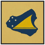 Cadre drapeau tokelau encadré en bois - pixelforma