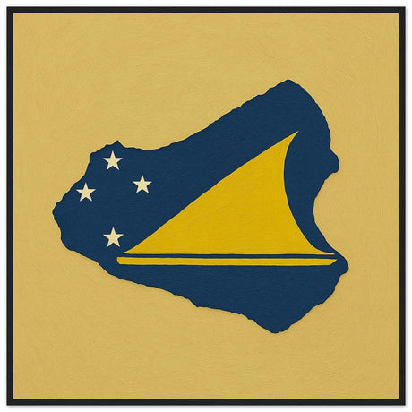 Cadre drapeau tokelau encadré en bois - pixelforma