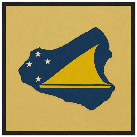 Cadre drapeau tokelau encadré en bois - pixelforma