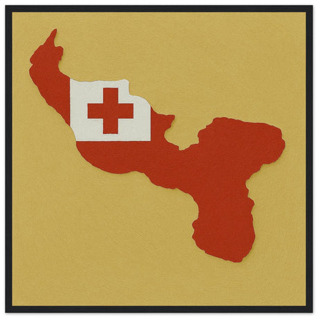 Cadre drapeau tonga encadré en bois - pixelforma