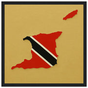 Cadre drapeau trinité-et-tobago bois finition élégante