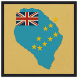 Cadre drapeau tuvalu encadré en bois - pixelforma