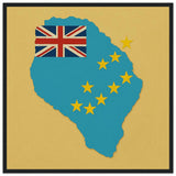 Cadre drapeau tuvalu encadré en bois - pixelforma