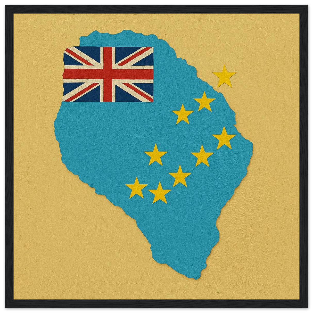 Cadre drapeau tuvalu encadré en bois - pixelforma