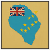 Cadre drapeau tuvalu encadré en bois - pixelforma