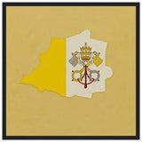 Cadre drapeau vatican en bois finition élégante décorative