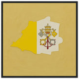 Cadre drapeau vatican en bois finition élégante décorative
