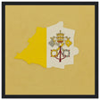Cadre drapeau vatican en bois finition élégante décorative