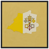 Cadre drapeau vatican encadré en bois - pixelforma