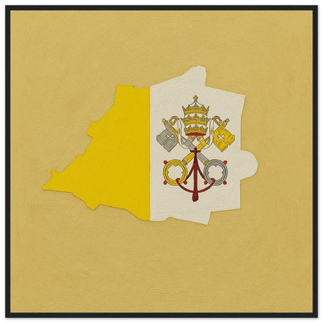 Cadre drapeau vatican encadré en bois - pixelforma