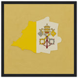 Cadre drapeau vatican encadré en bois - pixelforma