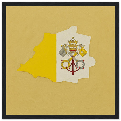 Cadre drapeau vatican encadré en bois - pixelforma