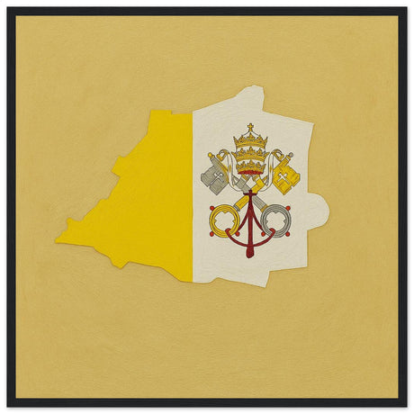Cadre drapeau vatican encadré en bois - pixelforma