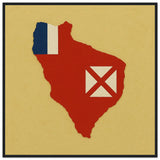Cadre drapeau wallis-et-futuna bois décoration élégante