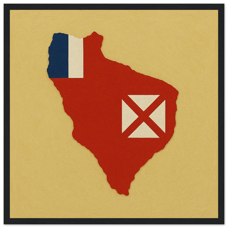 Cadre drapeau wallis-et-futuna encadré en bois - pixelforma