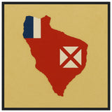 Cadre drapeau wallis-et-futuna encadré en bois - pixelforma