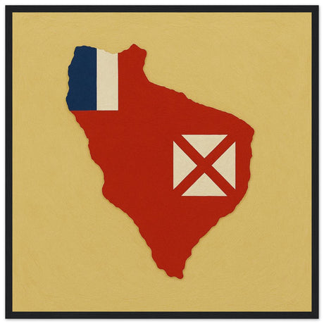 Cadre drapeau wallis-et-futuna encadré en bois - pixelforma