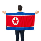 Cape drapeau corée du nord polyester léger à enfiler