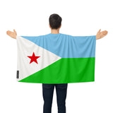 Cape drapeau djibouti polyester léger pour événements sportifs