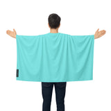 Cape drapeau france bleu turquoise clair en polyester léger