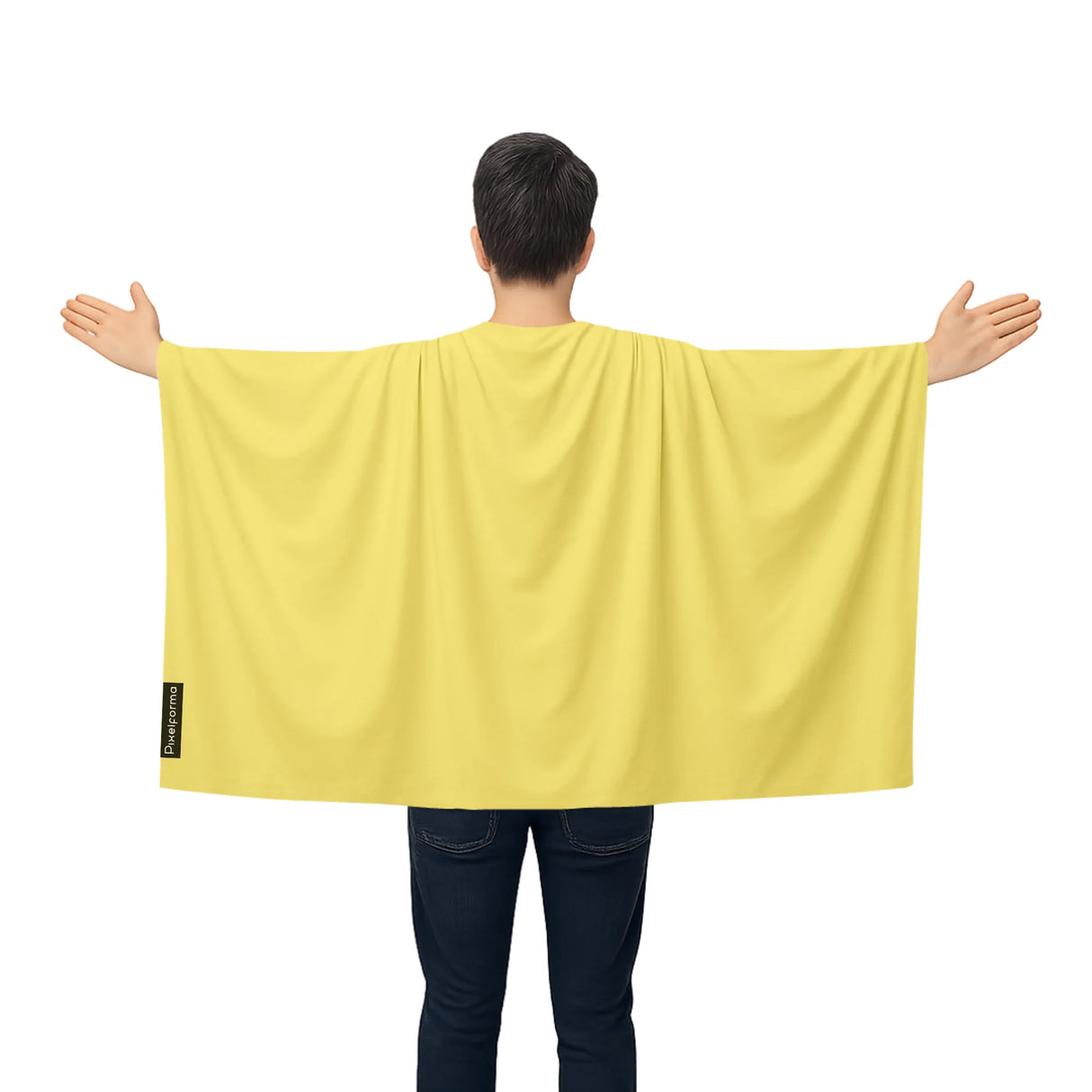 Cape drapeau france jaune polyester léger à enfiler
