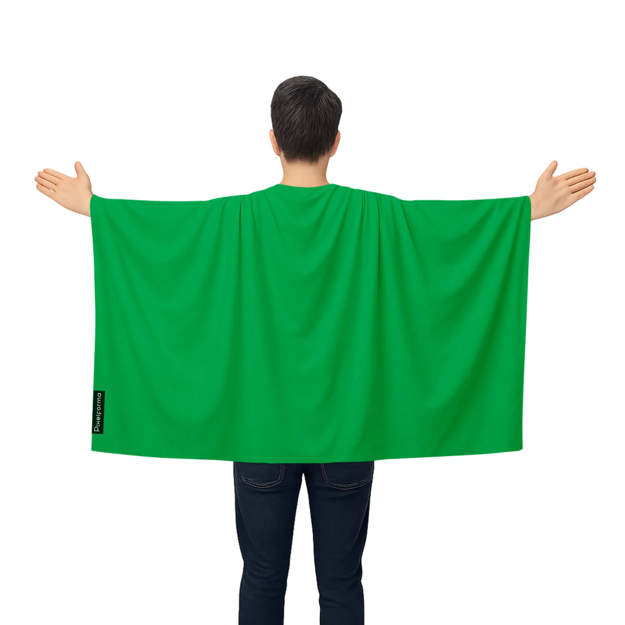 Cape drapeau france vert foncé polyester léger à enfiler