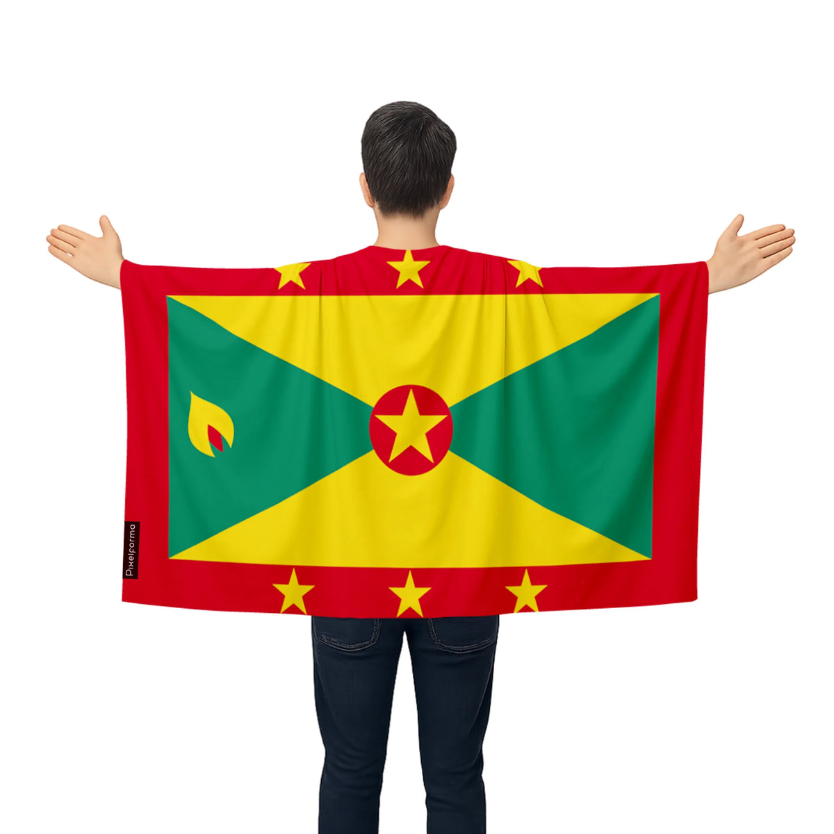 Lightweight polyester Grenada flag cape, pull-on style – Pixelforma