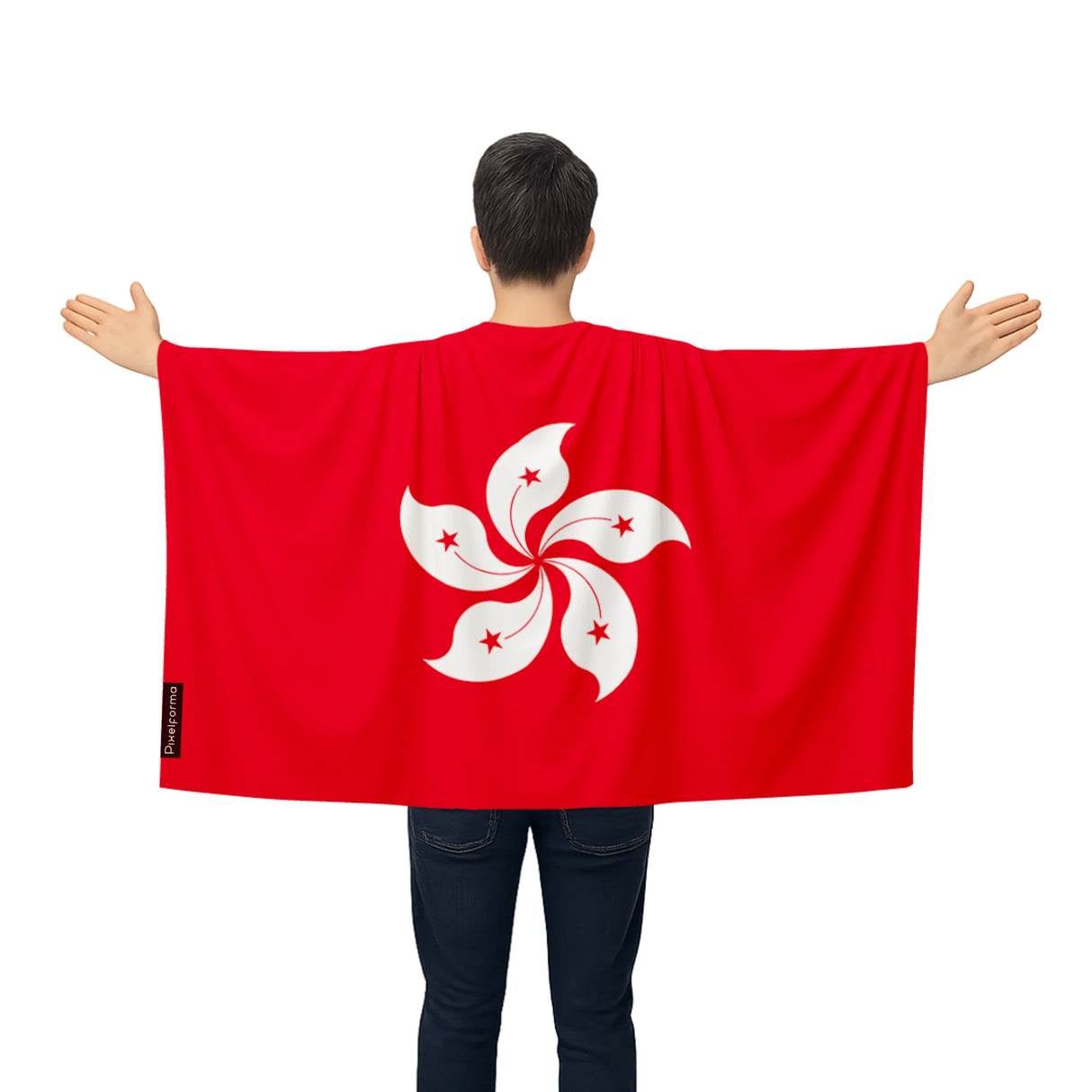 Cape drapeau hong kong polyester léger à enfiler événement