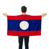 Cape drapeau laos polyester léger à enfiler événements sportifs