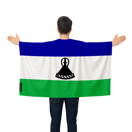 Cape drapeau lesotho polyester léger pour événements sportifs