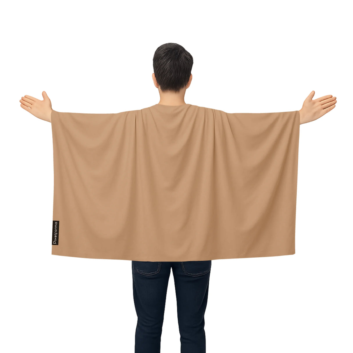 Cape drapeau marron france polyester léger à enfiler
