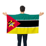 Cape drapeau mozambique polyester léger pour événements sportifs