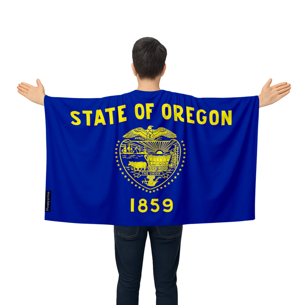 Cape drapeau oregon polyester léger pour événements sportifs