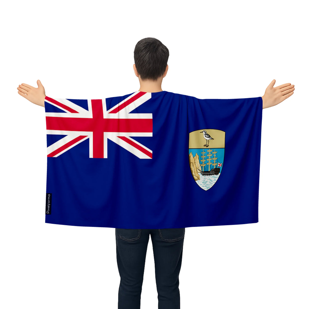 Cape drapeau sainte-hélène polyester léger à enfiler